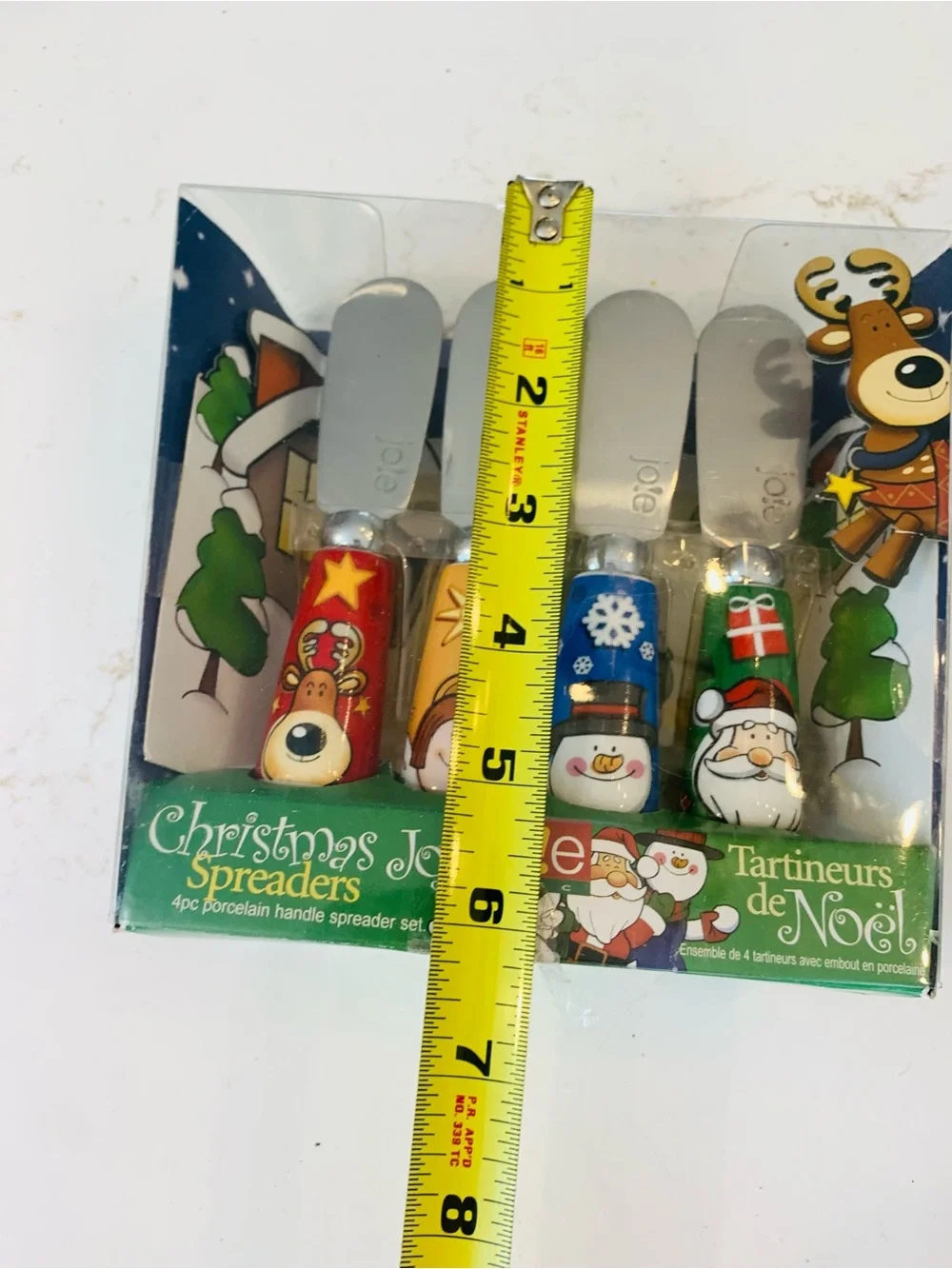 Christmas Jole Spreaders Reindeer, Angel, Snowman & Santa Porcelain Set Of 4 NEW